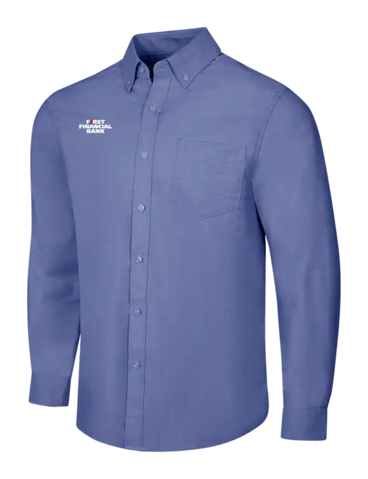 Navy SuperPro Oxford Shirt w/First Financial Bank Logo