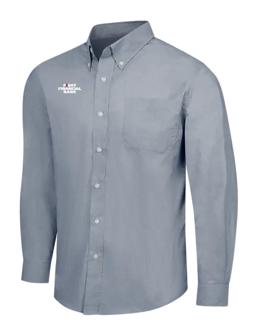 Navy Frost Crosshatch Easy Care Shirt w/First Financial Bank Logo