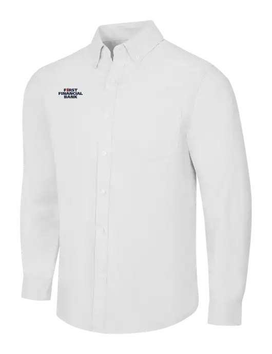White SuperPro Oxford Shirt w/First Financial Bank Logo