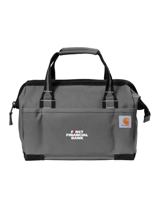 Carhartt Foundry Series 14” Grey Tool Bag w/First Financial Bank Logo