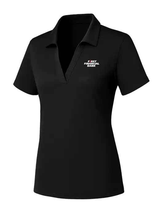 Womens Black PosiCharge RacerMesh Polo w/First Financial Bank Logo