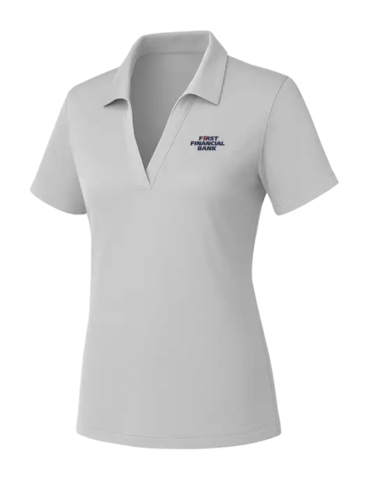Womens Light Grey PosiCharge RacerMesh Polo w/First Financial Bank Logo