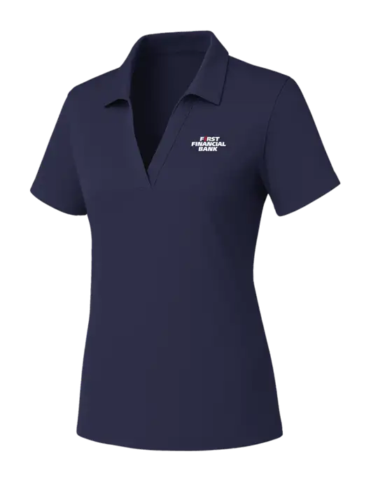 Womens Navy PosiCharge RacerMesh Polo w/First Financial Bank Logo
