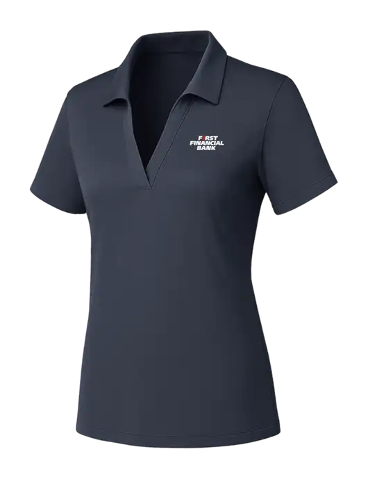 Womens Dark Grey PosiCharge RacerMesh Polo w/First Financial Bank Logo