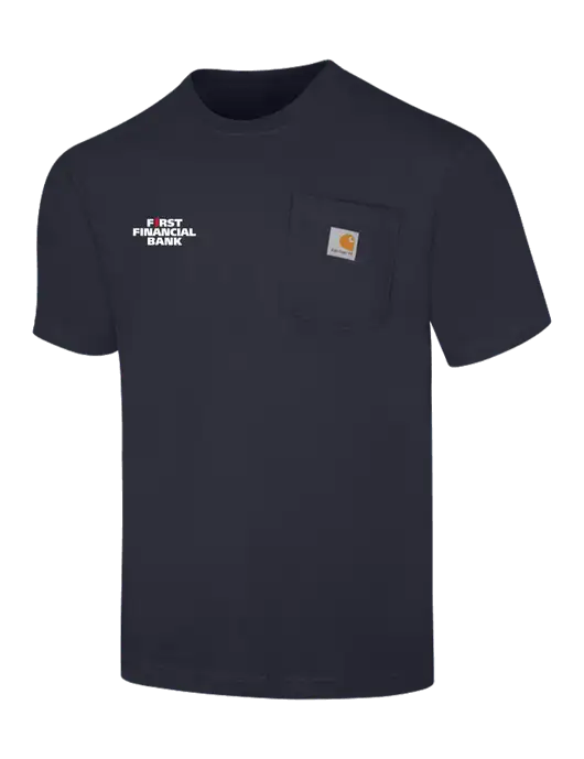 Carhartt Workwear Dark Navy Pocket Short Sleeve T-Shirt w/First Financial Bank Logo