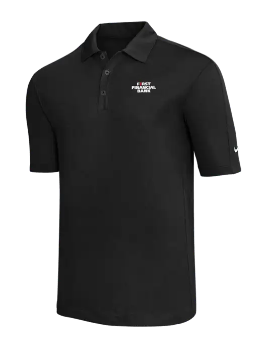 Nike Black Tech Sport Dri-FIT Polo w/First Financial Bank Logo