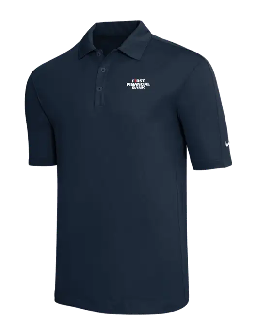 Nike Navy Tech Sport Dri-FIT Polo w/First Financial Bank Logo
