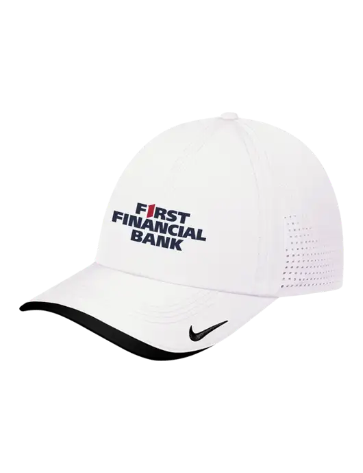 Nike White/Black Dri-FIT Perforated Performance Cap w/First Financial Bank Logo