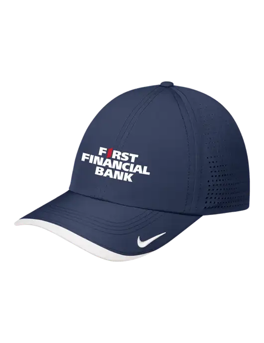Nike Navy/White Dri-FIT Perforated Performance Cap w/First Financial Bank Logo