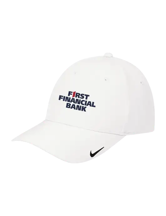 Nike White Dri-FIT Legacy Cap w/First Financial Bank Logo