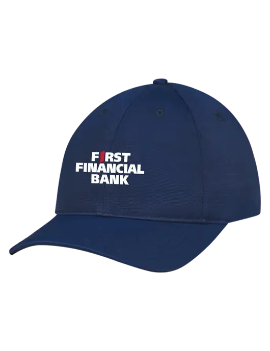Navy Nylon Twill Performance Cap w/First Financial Bank Logo