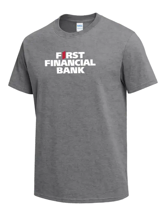 Medium Grey Heather Heavyweight 6.1 oz T-Shirt w/First Financial Bank Logo