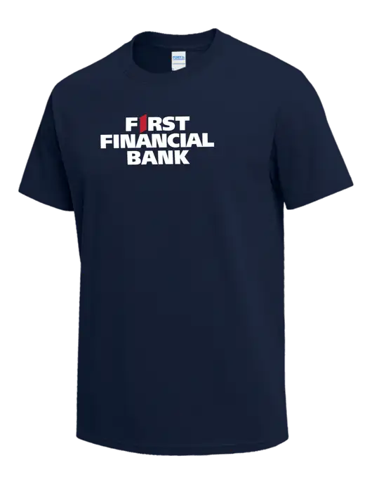 Navy Heavyweight 6.1 oz T-Shirt w/First Financial Bank Logo