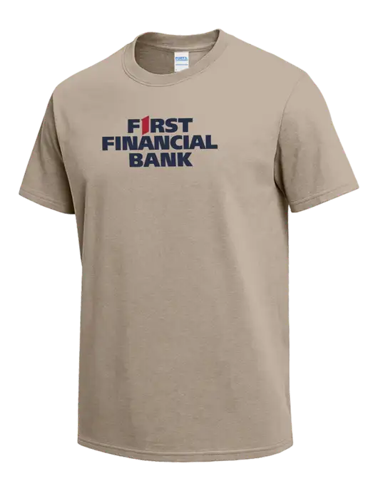 Tan Heavyweight 6.1 oz T-Shirt w/First Financial Bank Logo
