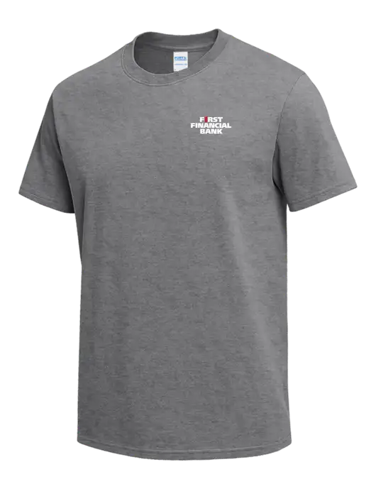 Medium Grey Heather Heavyweight 6.1 oz T-Shirt w/First Financial Bank Logo
