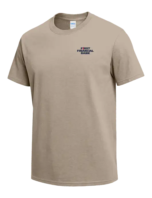 Tan Heavyweight 6.1 oz T-Shirt w/First Financial Bank Logo