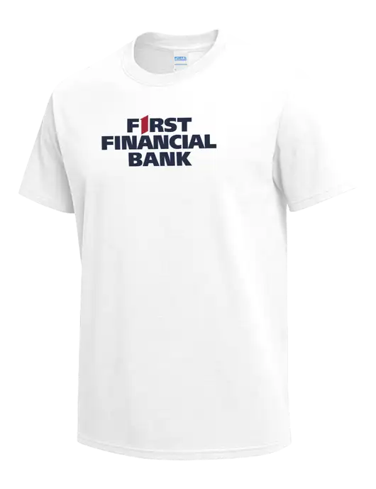 White Heavyweight 6.1 oz T-Shirt w/First Financial Bank Logo