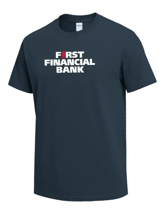 Dark Slate Blue Heavyweight 6.1 oz T-Shirt w/First Financial Bank Logo