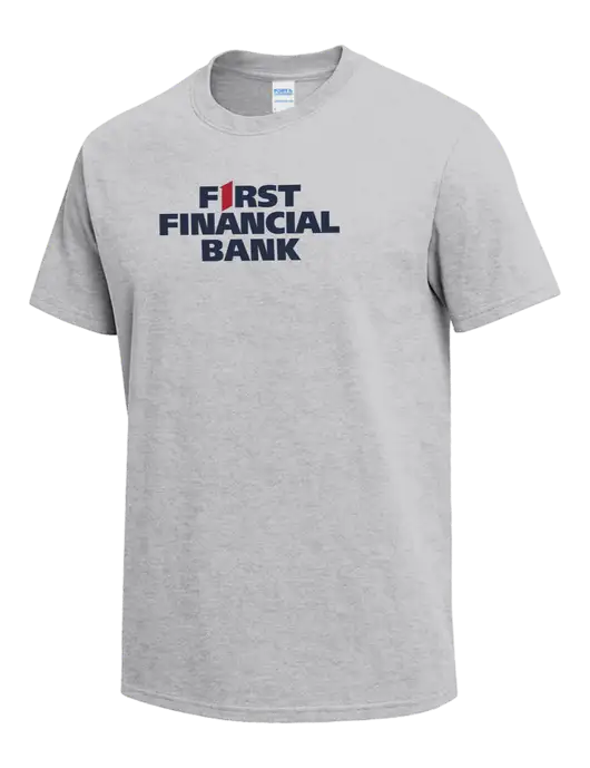 Light Grey Heather Heavyweight 6.1 oz T-Shirt w/First Financial Bank Logo