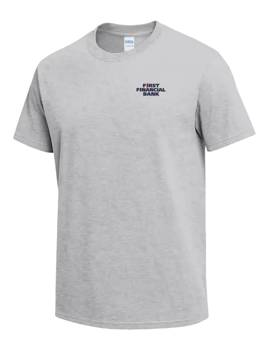 Light Grey Heather Heavyweight 6.1 oz T-Shirt w/First Financial Bank Logo