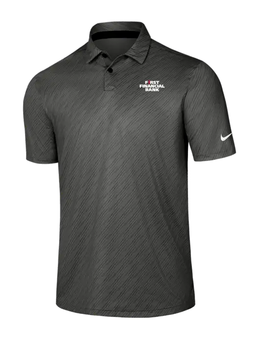 Nike Dark Grey Vapor Dash Polo w/First Financial Bank Logo