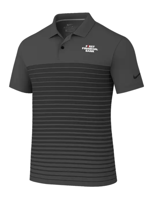Nike Dark Grey Dri-FIT Vapor Block Polo w/First Financial Bank Logo