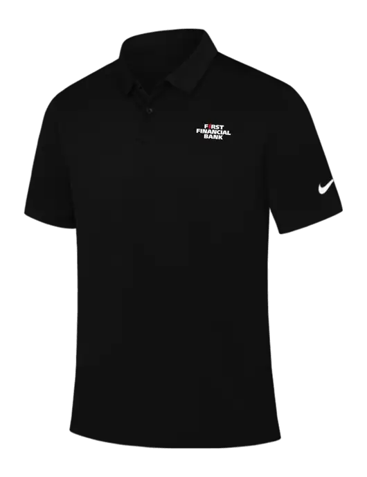 Nike Black Dry Essential Solid Polo w/First Financial Bank Logo