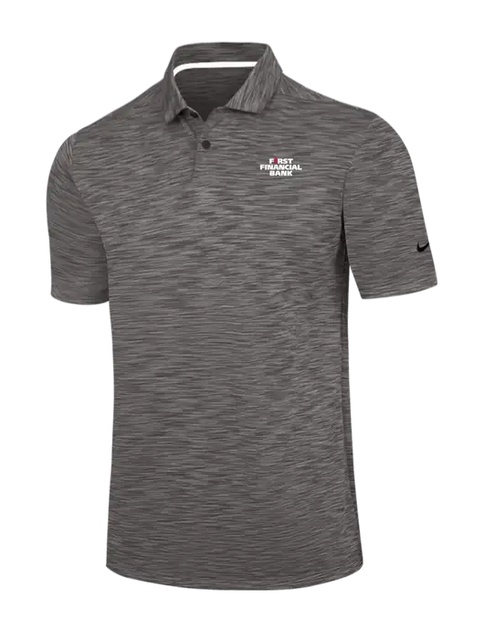 Nike Dark Grey Dri-FIT Vapor Space Dyed Polo w/First Financial Bank Logo