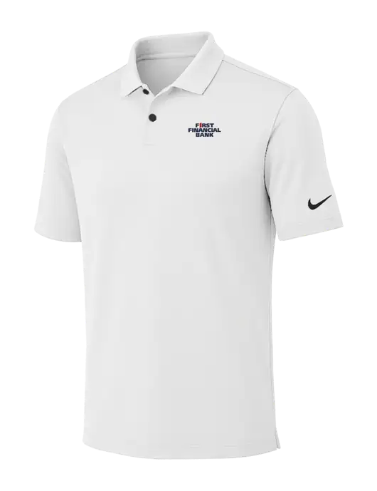 Nike White Dri-FIT Vapor Polo w/First Financial Bank Logo