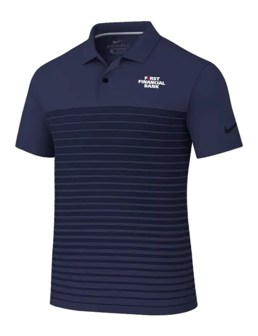 Nike Navy Dri-FIT Vapor Block Polo w/First Financial Bank Logo