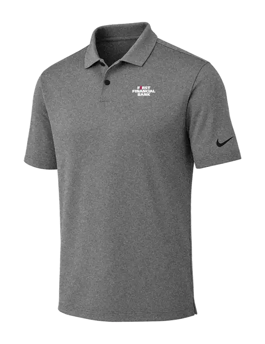 Nike Dark Grey Heather Dri-FIT Vapor Polo w/First Financial Bank Logo