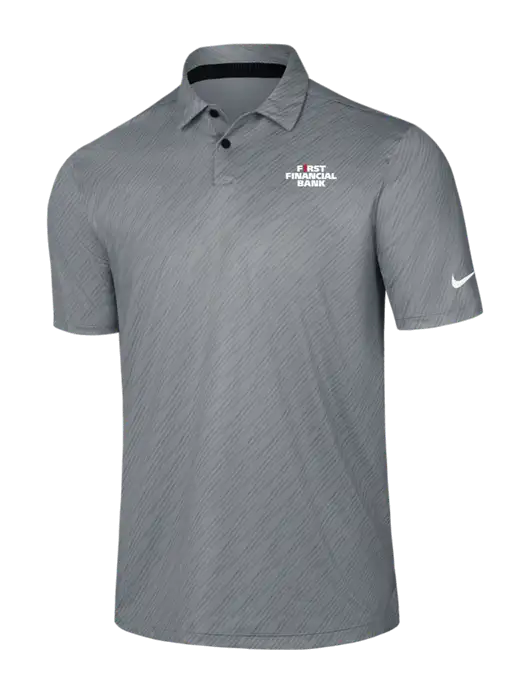Nike Medium Grey Vapor Dash Polo w/First Financial Bank Logo