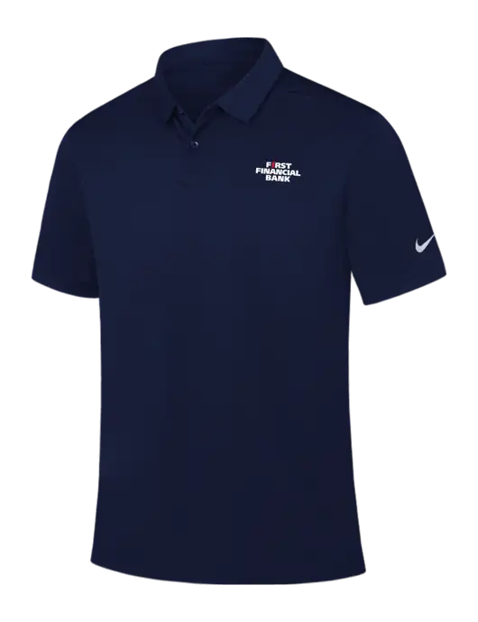 Nike Navy Dry Essential Solid Polo w/First Financial Bank Logo