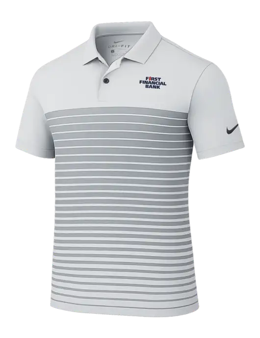 Nike Light Grey Dri-FIT Vapor Block Polo w/First Financial Bank Logo
