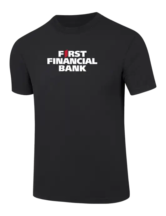 Comfort Colors 6.1 oz Black Heavyweight Ring Spun T-Shirt w/First Financial Bank Logo