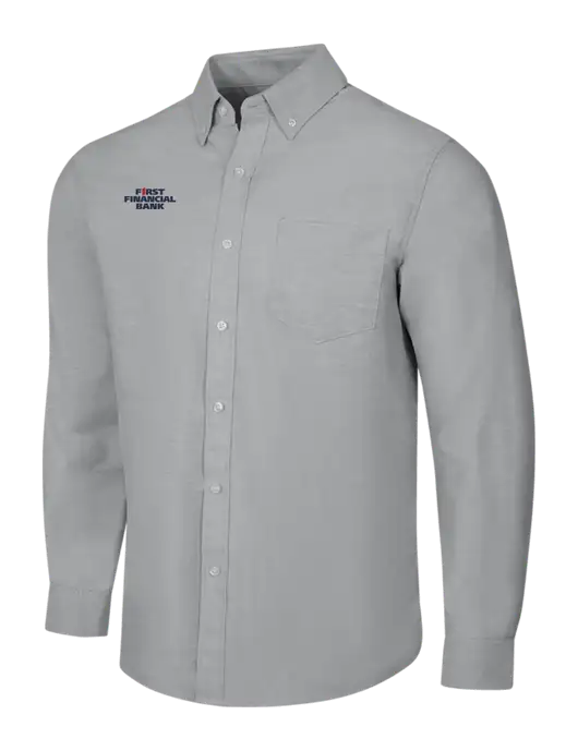 Light Grey SuperPro Oxford Shirt w/First Financial Bank Logo
