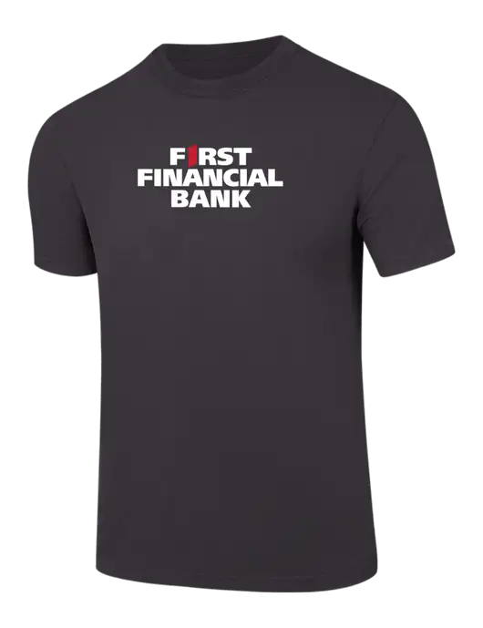 Comfort Colors 6.1 oz Dark Grey Heavyweight Ring Spun T-Shirt w/First Financial Bank Logo