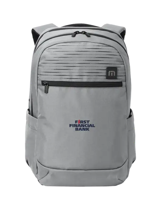 TravisMathew Light Grey Approach Backpack w/First Financial Bank Logo