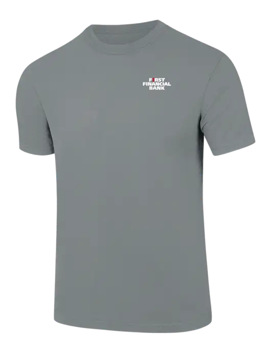 Comfort Colors 6.1 oz Medium Grey Heavyweight Ring Spun T-Shirt w/First Financial Bank Logo