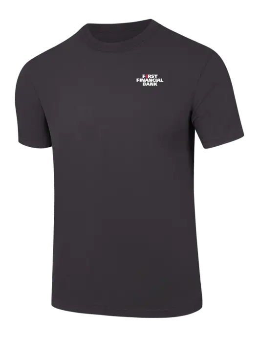Comfort Colors 6.1 oz Dark Grey Heavyweight Ring Spun T-Shirt w/First Financial Bank Logo