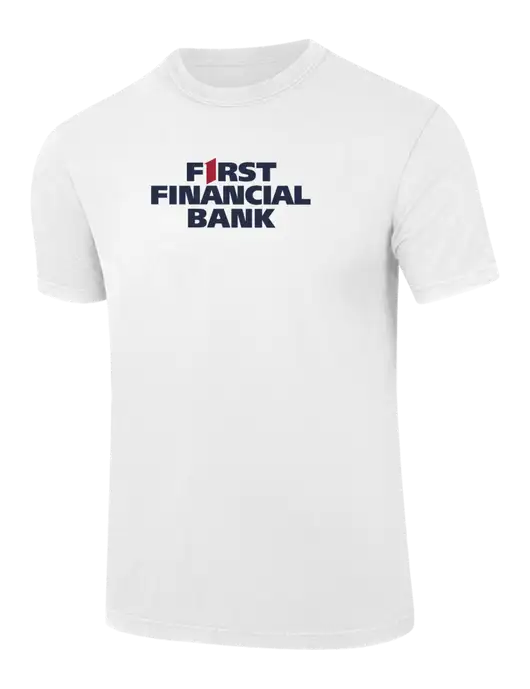 Comfort Colors 6.1 oz White Heavyweight Ring Spun T-Shirt w/First Financial Bank Logo