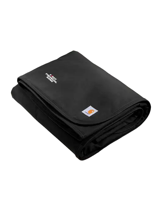 Carhartt Black Firm Duck Sherpa-Lined Blanket w/First Financial Bank Logo