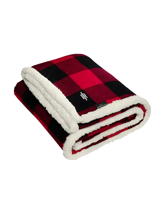 Red/Black Flannel  Sherpa Blanket w/First Financial Bank Logo