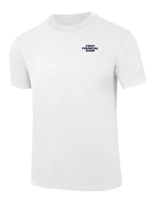Comfort Colors 6.1 oz White Heavyweight Ring Spun T-Shirt w/First Financial Bank Logo