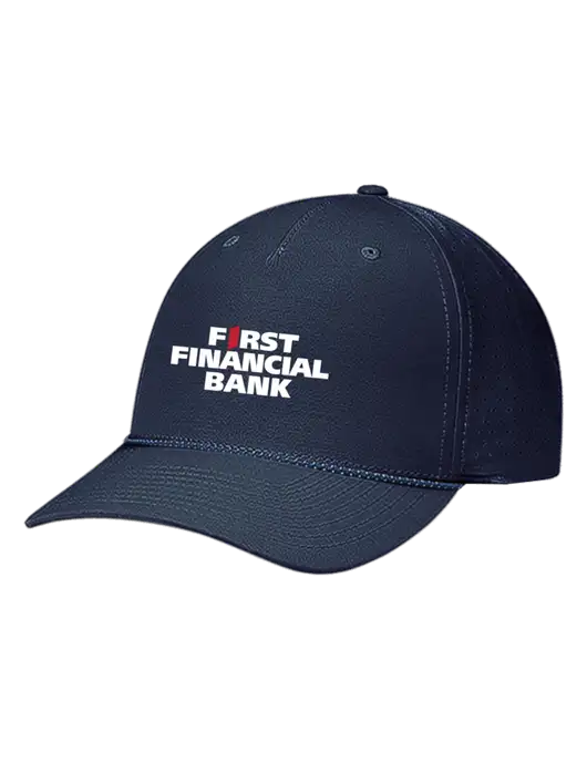 Richardson Laser Perf Performance Dark Navy/Navy-Grey-Blue Rope Cap w/First Financial Bank Logo