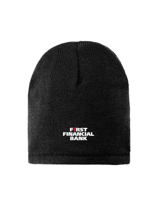 Black Fleece-Lined Beanie Cap w/First Financial Bank Logo
