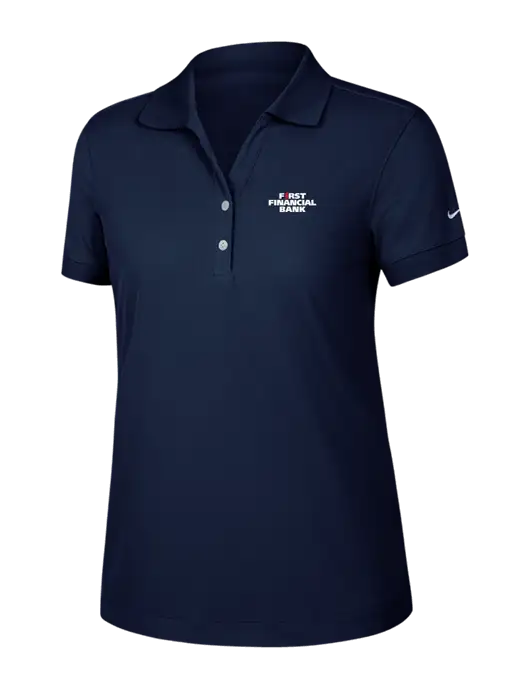 Nike Womens Dri-FIT Classic Dark Navy Polo w/First Financial Bank Logo