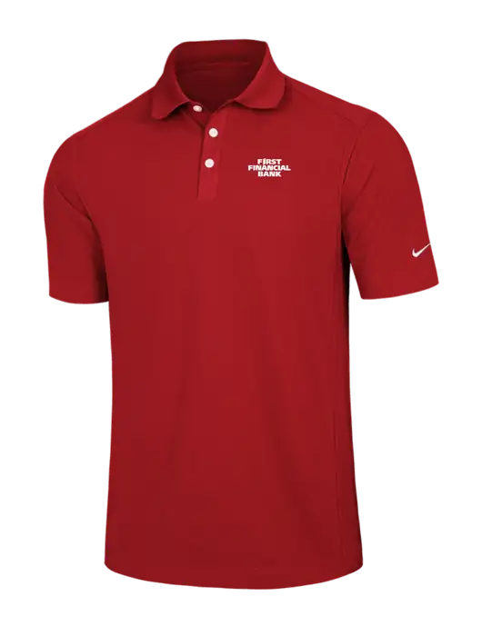 Nike Red Dri-FIT Classic Polo w/First Financial Bank Logo