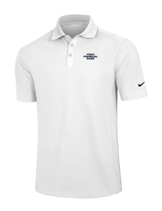 Nike White Dri-FIT Classic Polo w/First Financial Bank Logo