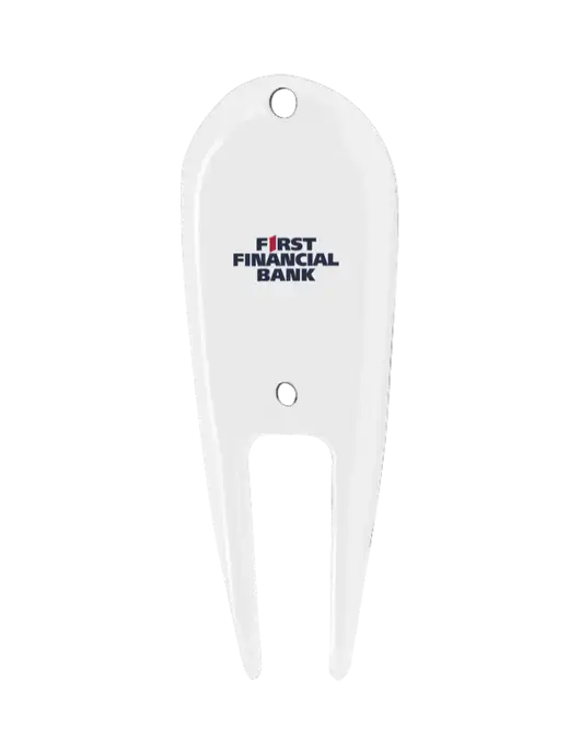 White Divot Tool w/First Financial Bank Logo